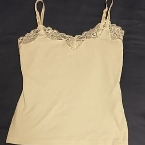 Lace-Trimmed Camisole in Cream